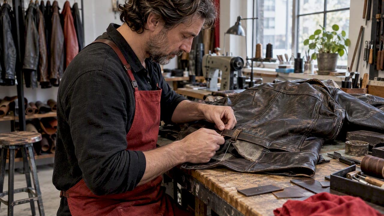 Riemlus leren jas repareren: professioneel of zelf doen